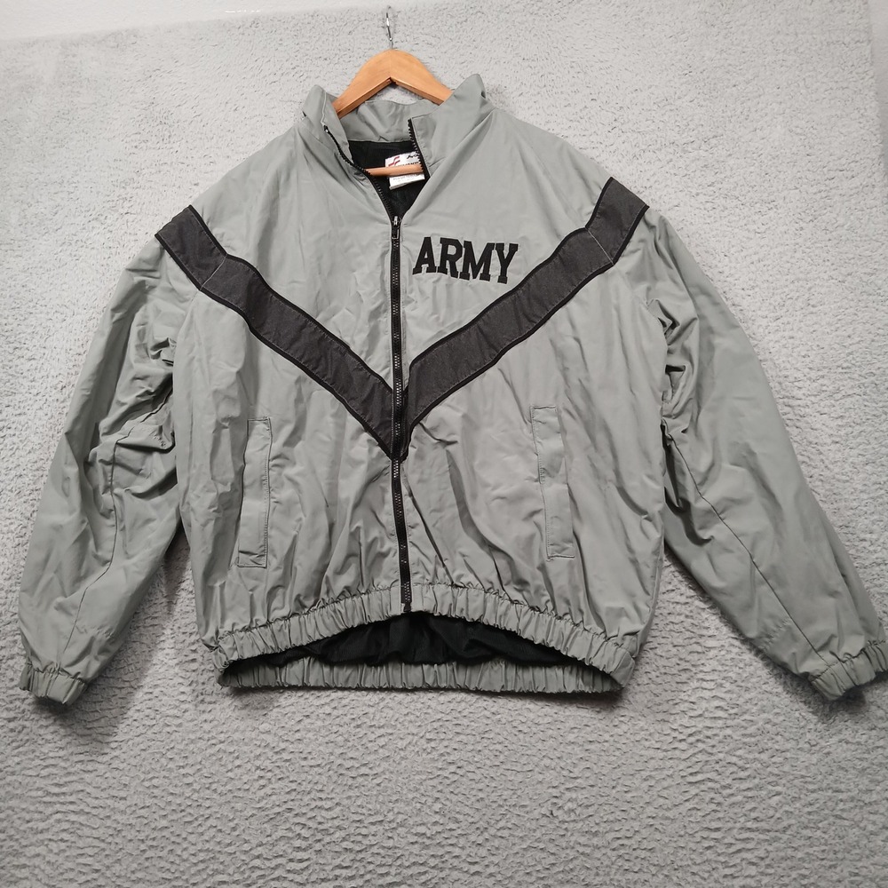US Army IPFU Physical Training Jacket Gray/Black Medium Regular Skilcraft